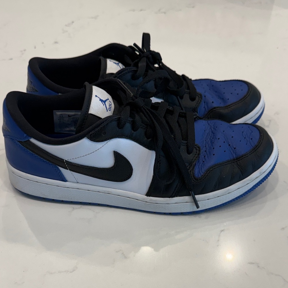 Golf- Jordan 1 Retro Golf Shoe Nike Black and Blue Athletic Shoes